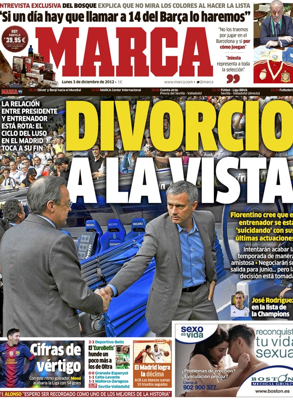 MOURINHO ŞI COPERTA „MARCA”